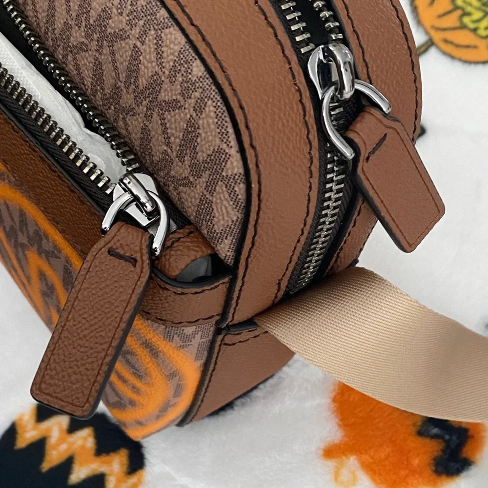 Michael Kors Tan and Orange Logo Crossbody Bag - Picture 4 of 8